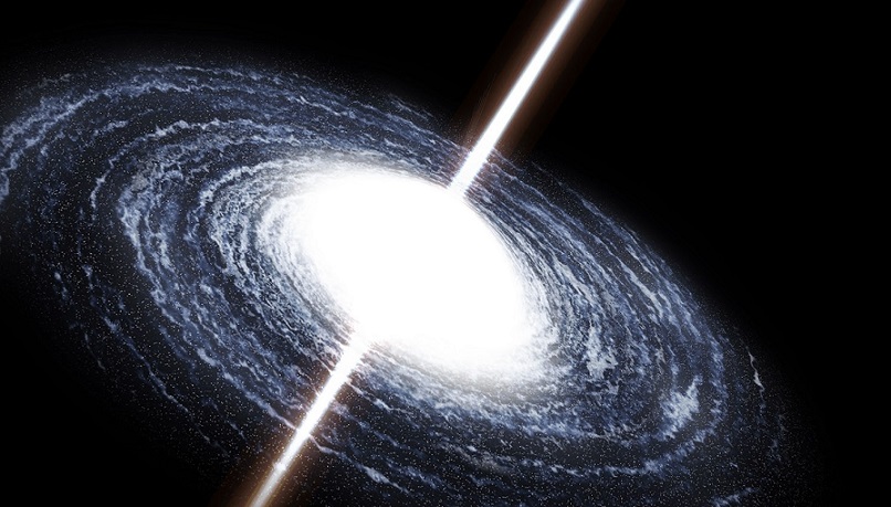 Черная дыра в центре галактики внезапно выбросила излучение в сторону Земли