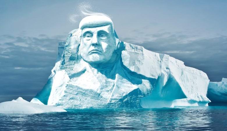 Гигантскую ледяную голову Дональда Трампа высекут в Арктике