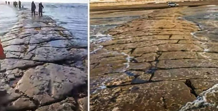 Таинственная каменная дорога внезапно всплыла на побережье Сахалина