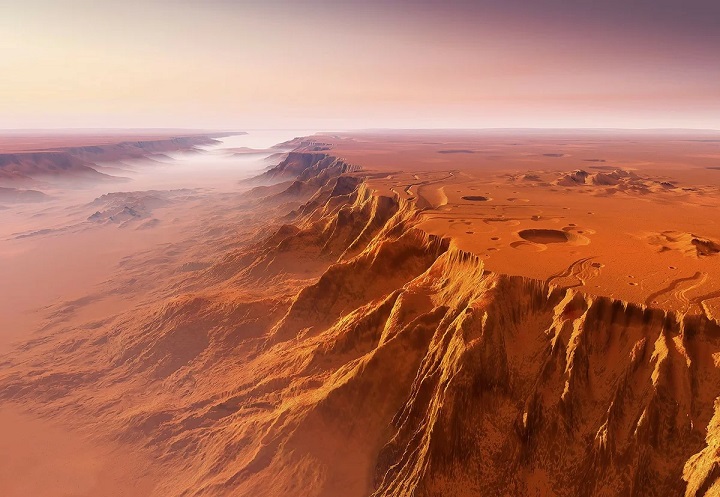 На Южном полюсе Марса обнаружили стену протяженностью 250 километров