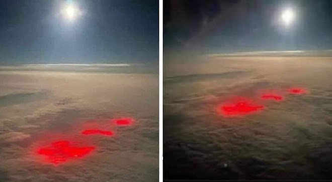 Загадочное красное свечение увидел пилот над Атлантическим океаном