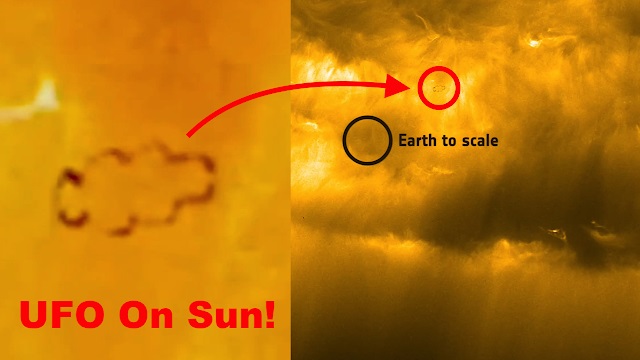 Уфолог заявил, что обнаружил огромный НЛО возле Солнца