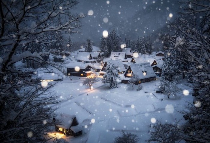 Фото дня: Зимняя сказка японского курорта Гиндзан-Онсэн