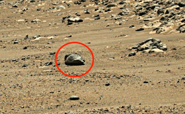 «Голову статуи» обнаружили на Марсе